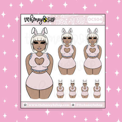 Bunny Babe Doodle Sticker | Choose your Skin Tone!