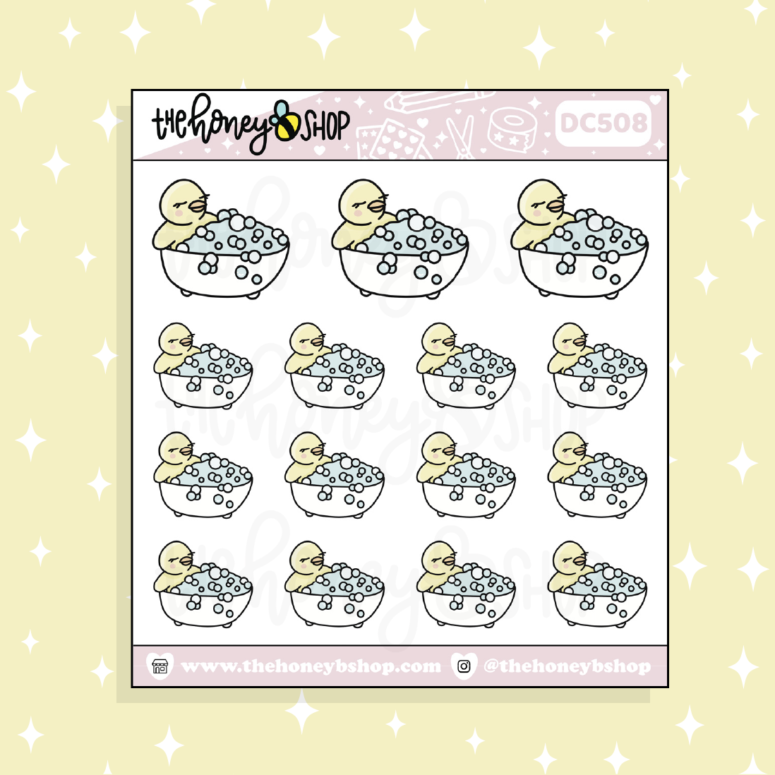 Chickadee Bath Time Doodle Sticker