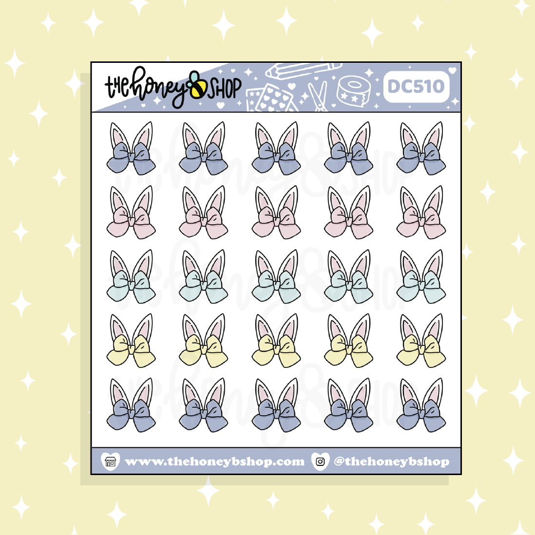 Bunny Ears Doodle Sticker