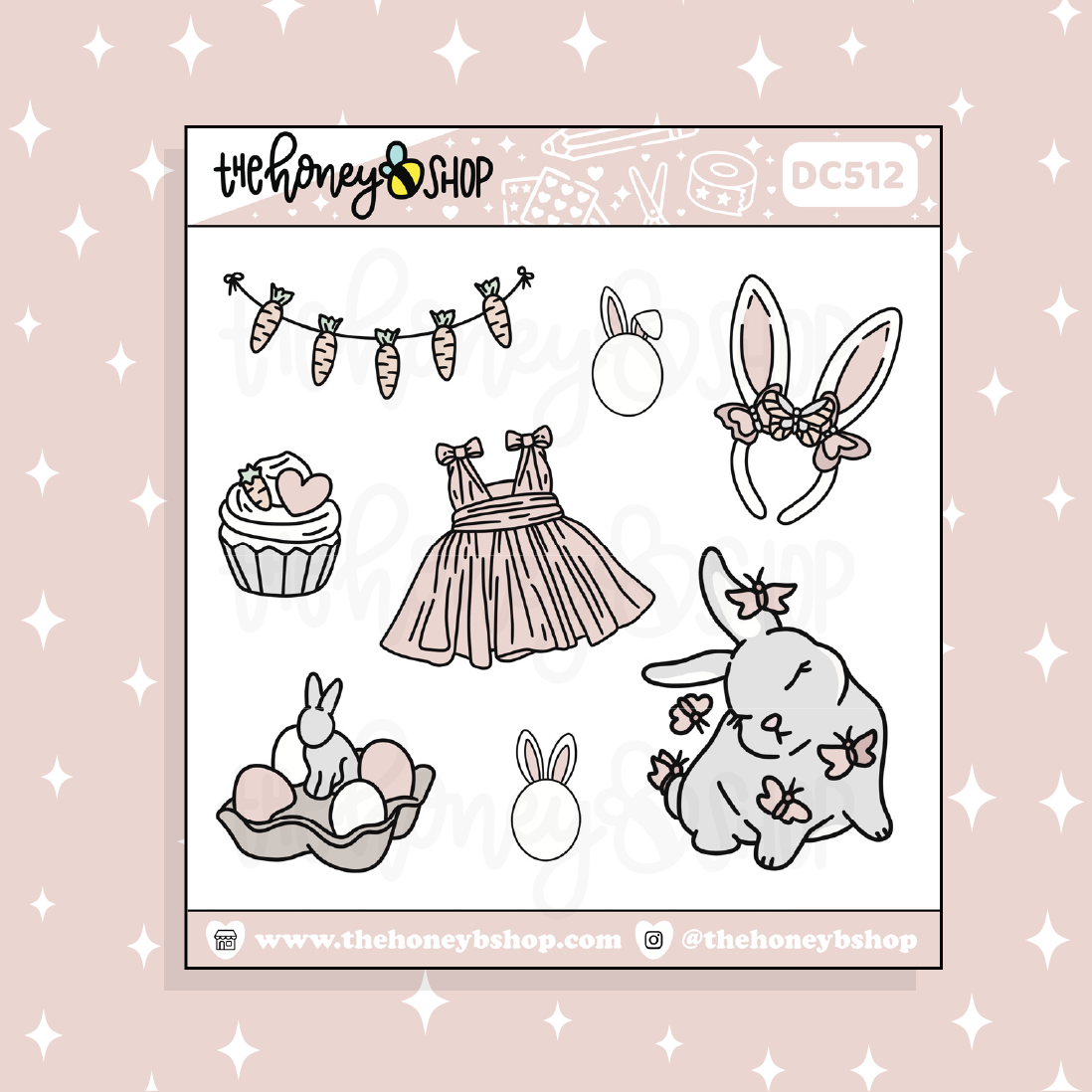 Honey Bunny Deco V1 Doodle Sticker