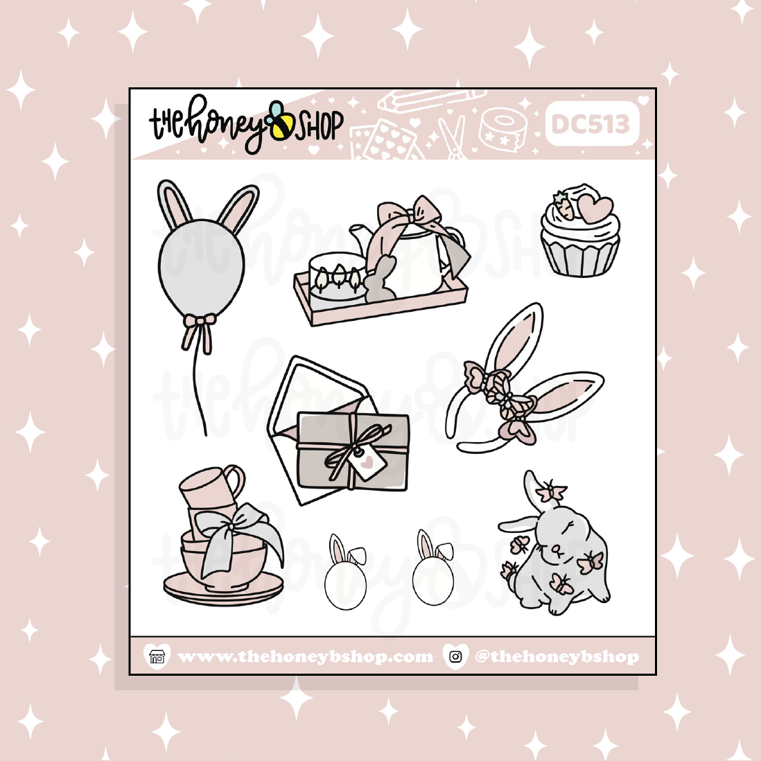 Honey Bunny Deco V2 Doodle Sticker