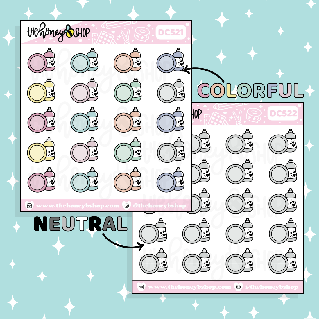 Dish Washing Doodle Sticker | Choose Your Color Option!