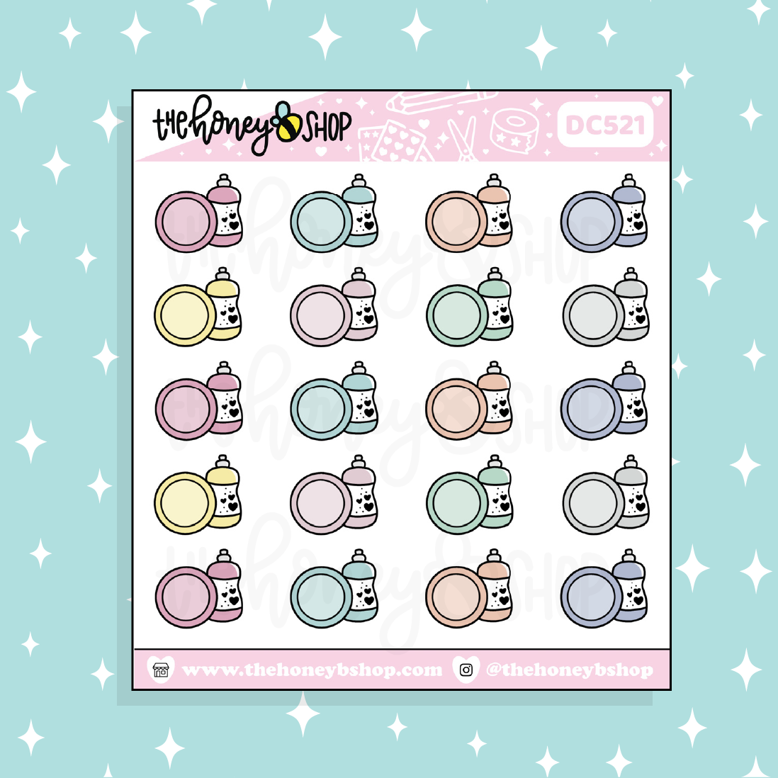 Dish Washing Doodle Sticker | Choose Your Color Option!