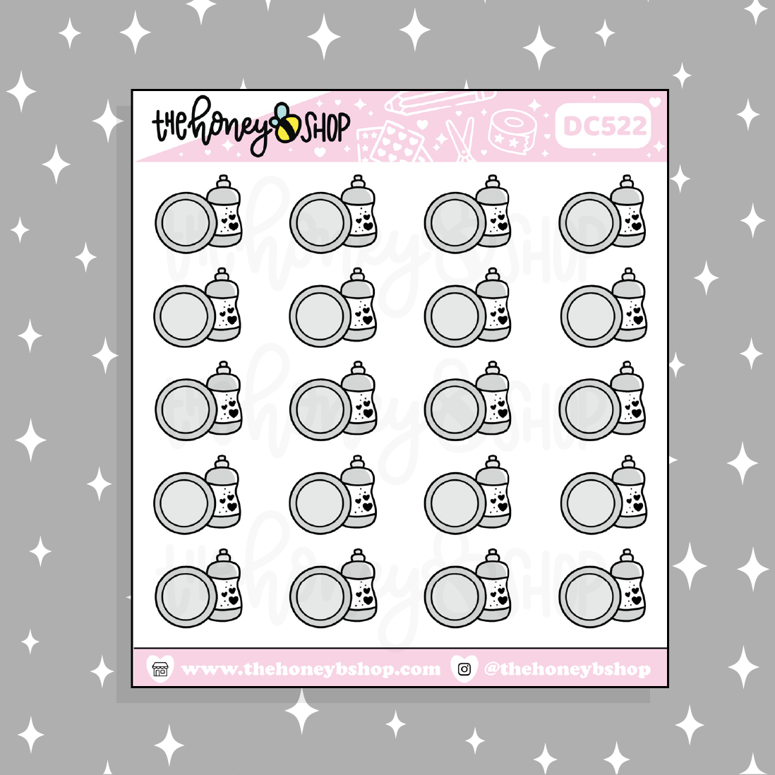 Dish Washing Doodle Sticker | Choose Your Color Option!