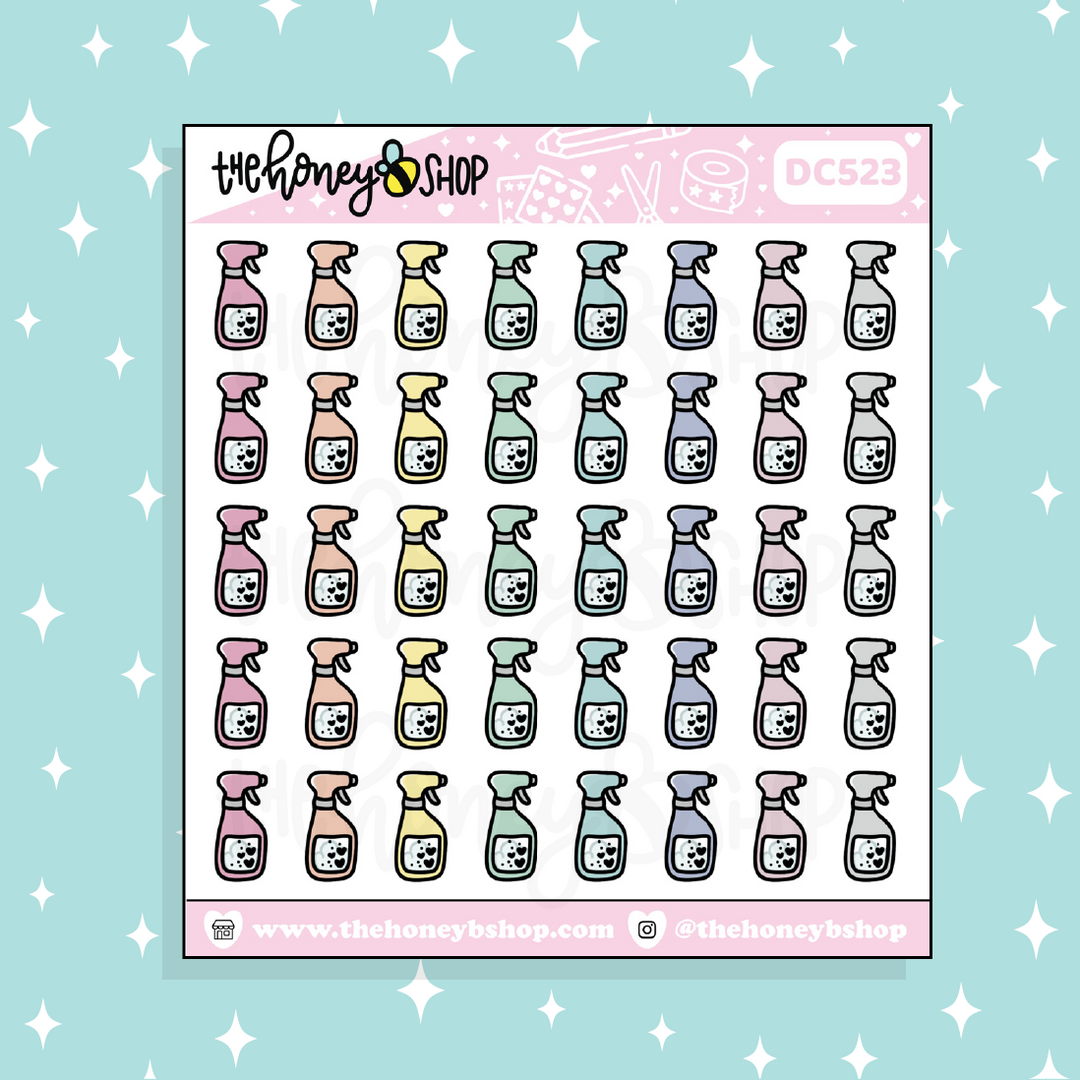 Cleaning Bottle Doodle Sticker | Choose Your Color Option!