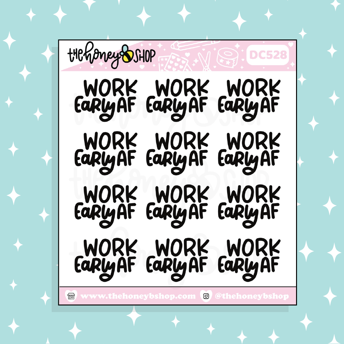 Work Early AF Doodle Sticker