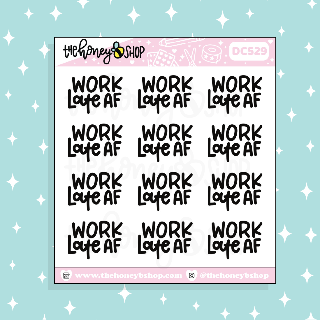 Work Late AF Doodle Sticker