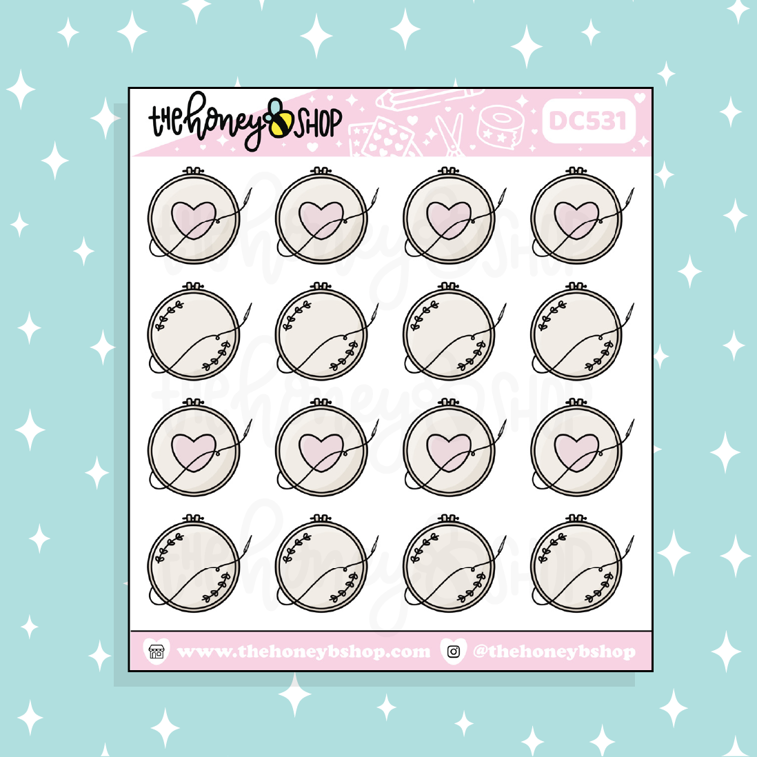 Embroidery Hoop Doodle Sticker