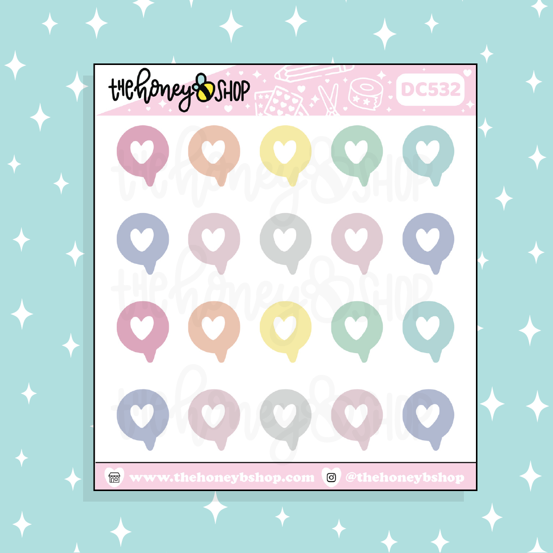 Heart Blurb Doodle Sticker | Choose Your Color Option!