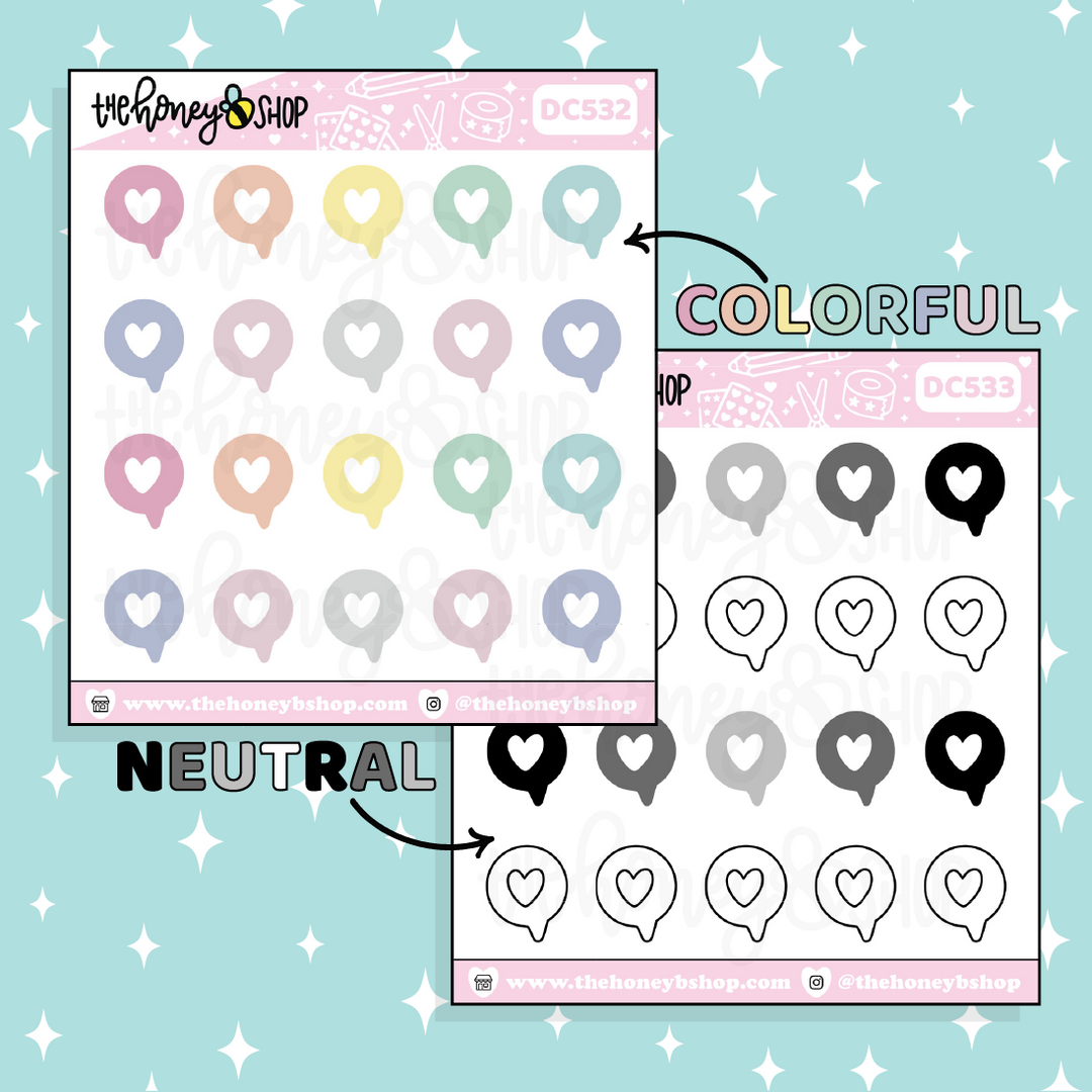 Heart Blurb Doodle Sticker | Choose Your Color Option!