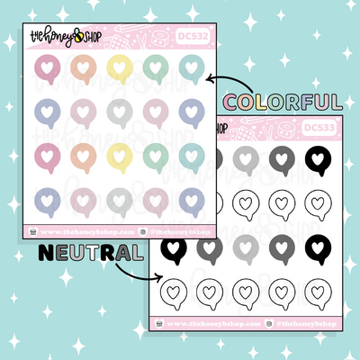 Heart Blurb Doodle Sticker | Choose Your Color Option!