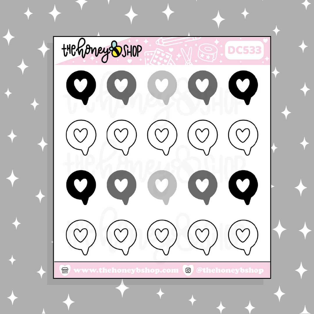 Heart Blurb Doodle Sticker | Choose Your Color Option!