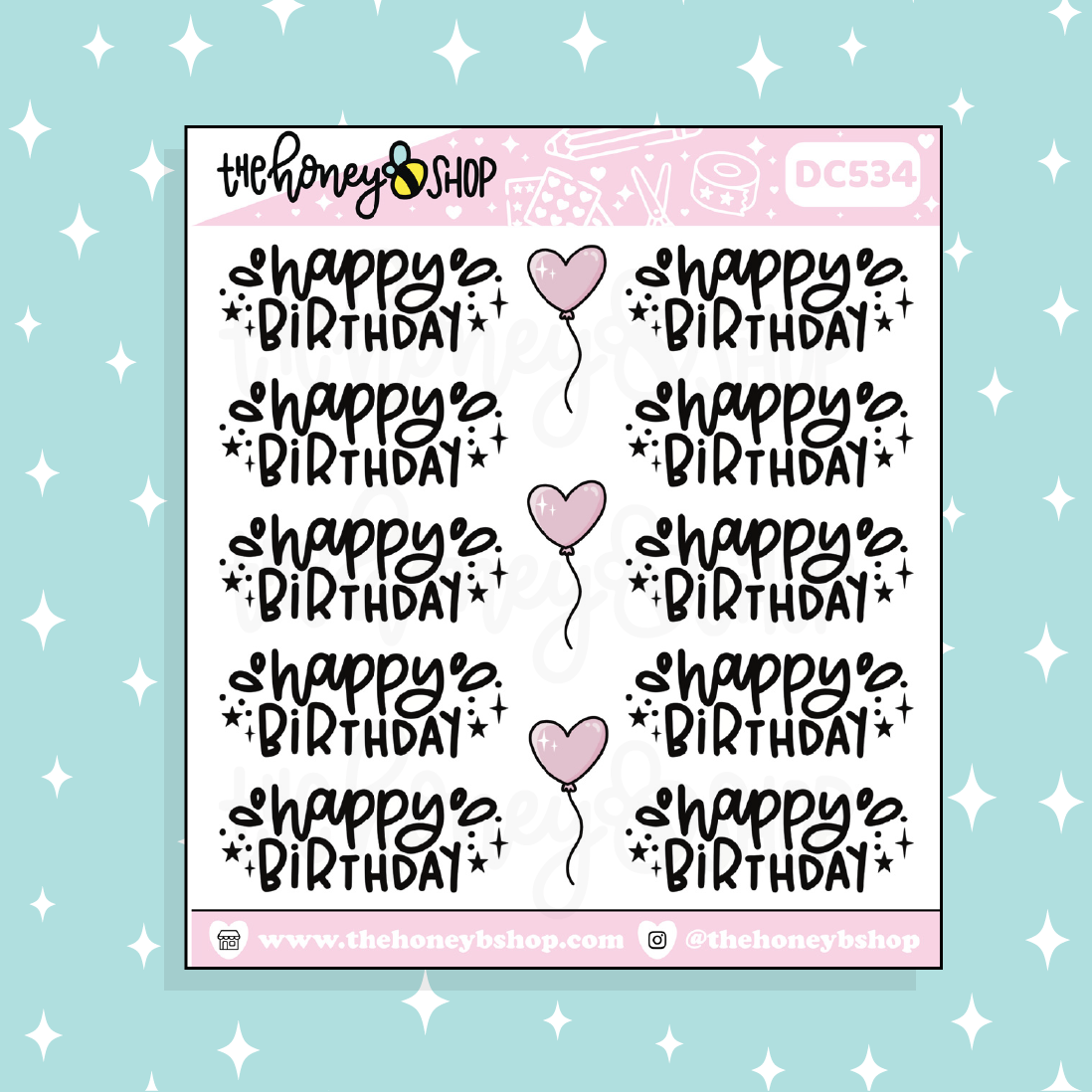 Happy Birthday Doodle Sticker