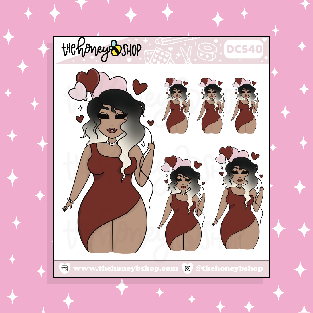 Lovey Dovey Babe Doodle Sticker | Choose your Skin Tone!