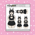 Etiqueta engomada del Doodle de la versión 2 de Bunny Babe | ¡Elige tu tono de piel!