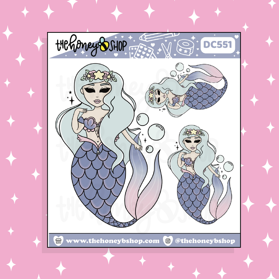 Mermaid Babe Doodle Sticker | Choose your Skin Tone!