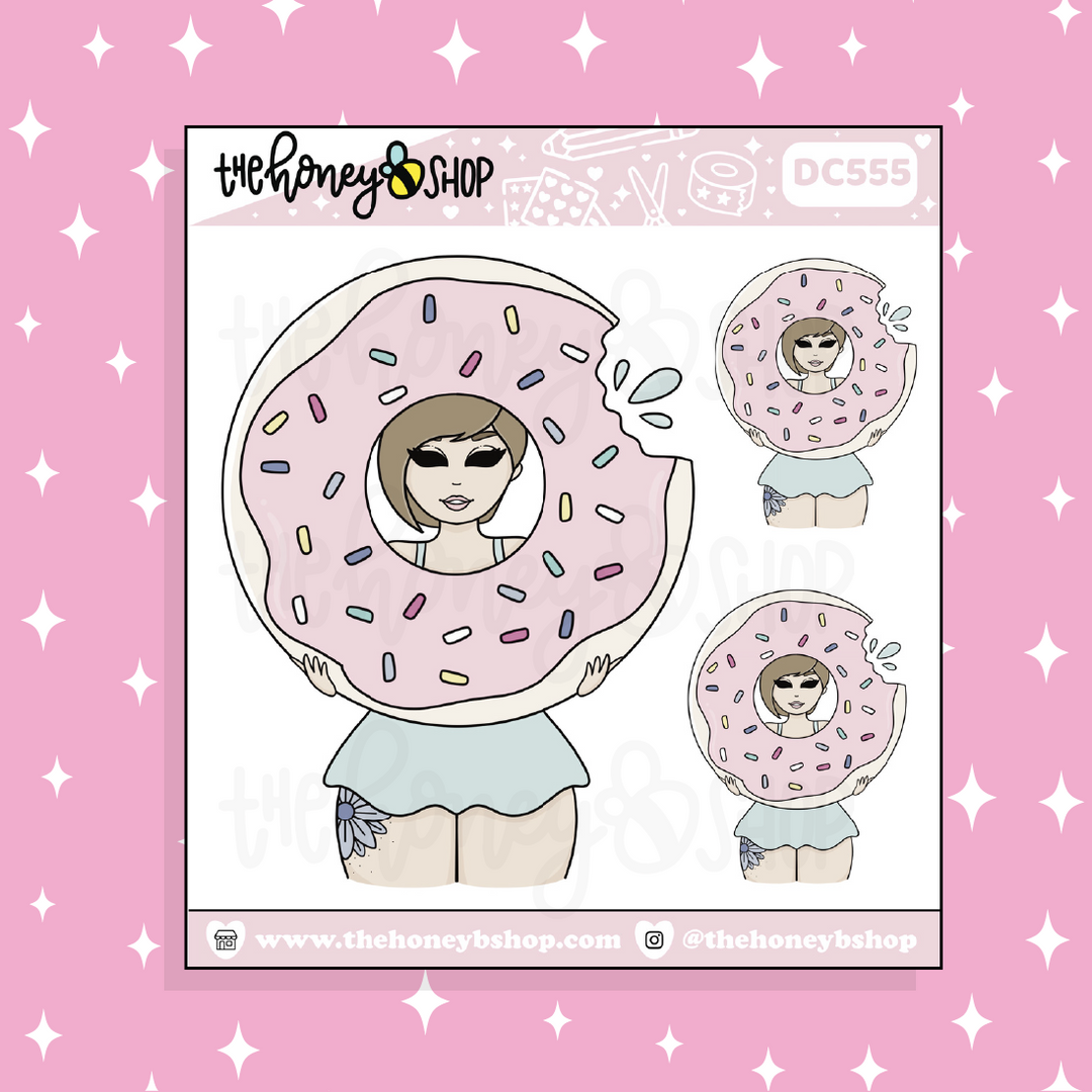 Donut Babe Doodle Sticker | Choose your Skin Tone!