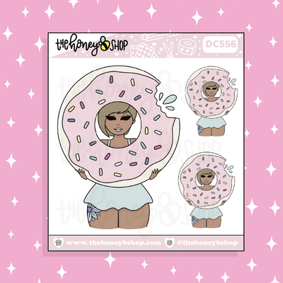 Donut Babe Doodle Sticker | Choose your Skin Tone!