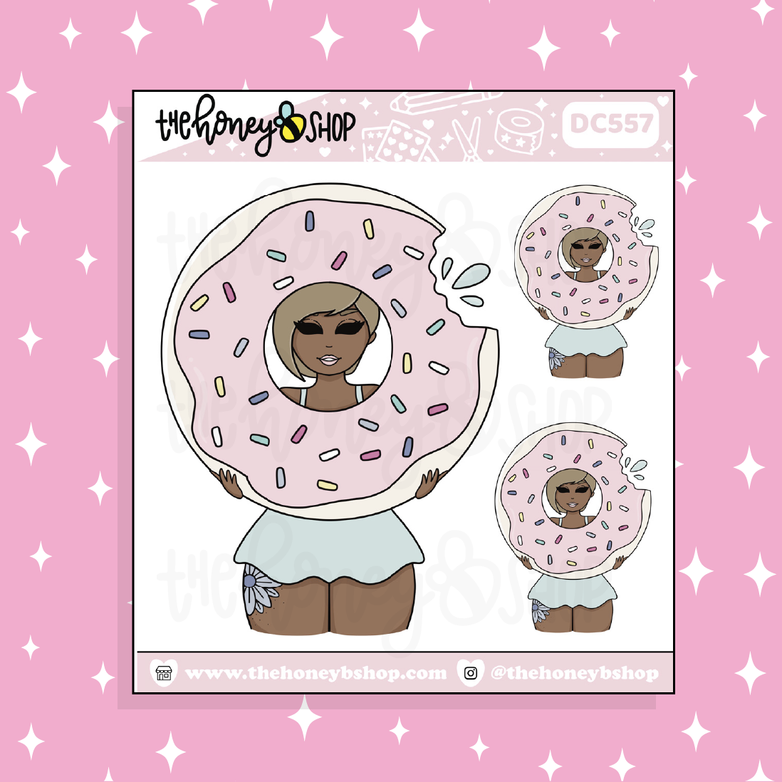 Donut Babe Doodle Sticker | Choose your Skin Tone!