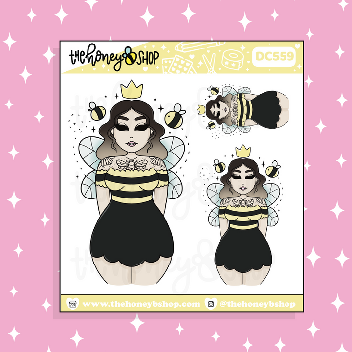 Honey Bee Babe Doodle Sticker | Choose your Skin Tone!