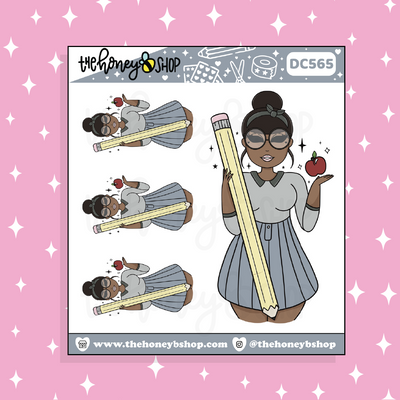 Back to School Neutral Babe Doodle Sticker | Choose your Skin Tone!