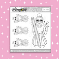 Back to School Babe Doodle Sticker | Black + White Outline