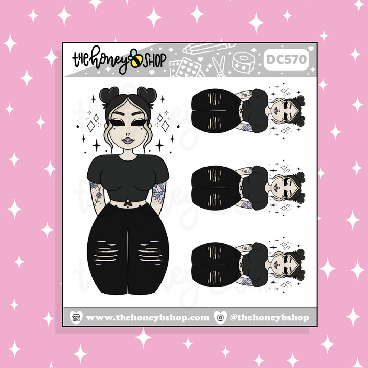 BadAssy Babe Doodle Sticker | Choose your Skin Tone!