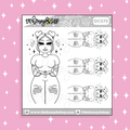Pegatina BadAssy Babe Doodle | Contorno negro + blanco