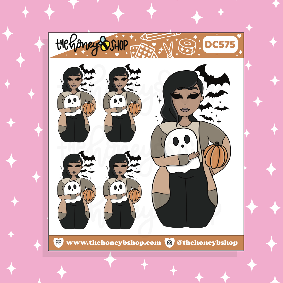 Halloween Ready Babe Doodle Sticker | Choose your Skin Tone!