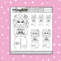 Etiqueta engomada del Doodle del bebé del planificador de confeti ? Contorno negro + blanco