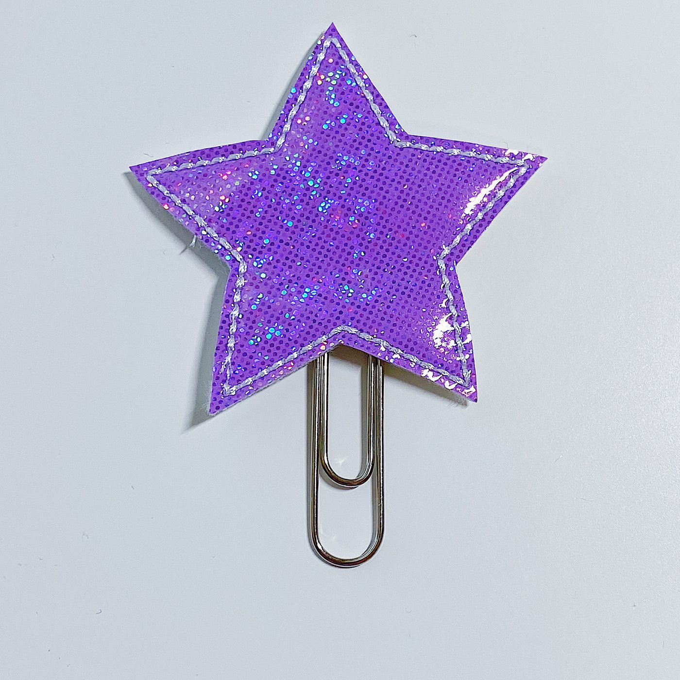 Purple Glitter Star Feltie Planner Clip