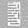Old English Months of the Year Doodle Sticker