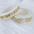 White + Gold Holo Bat Bow Washi Bundle