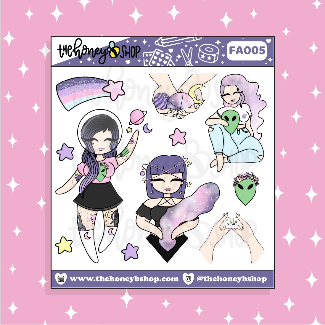 Space Babe 2.0 Babe Doodle Sticker | Choose your Skin Tone!