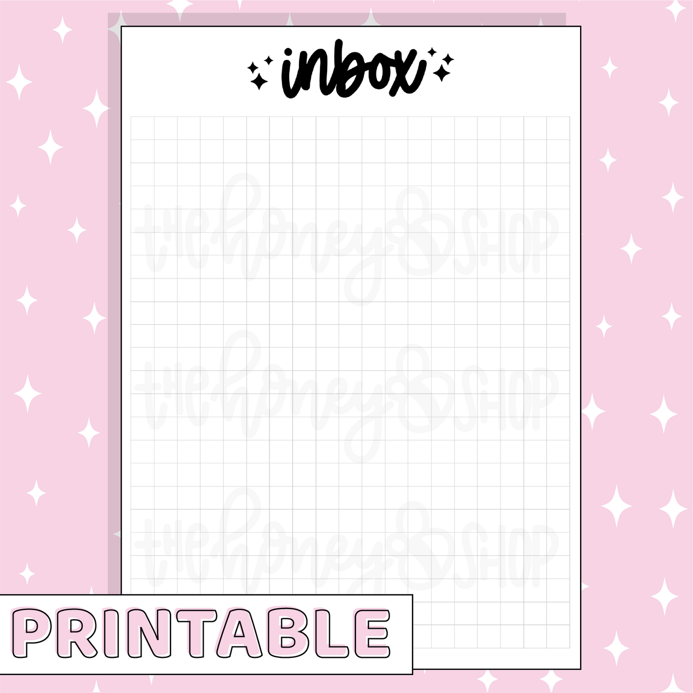 Inbox Printable Bee-6 Full Page Sticker | B6 Planner | Printable Planner Stickers
