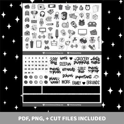 Surreal Printable Weekly Kit | Vertical Planner | Printable Planner Stickers