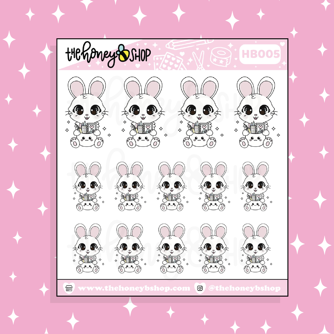 Stationery Honey Bunny Doodle Sticker