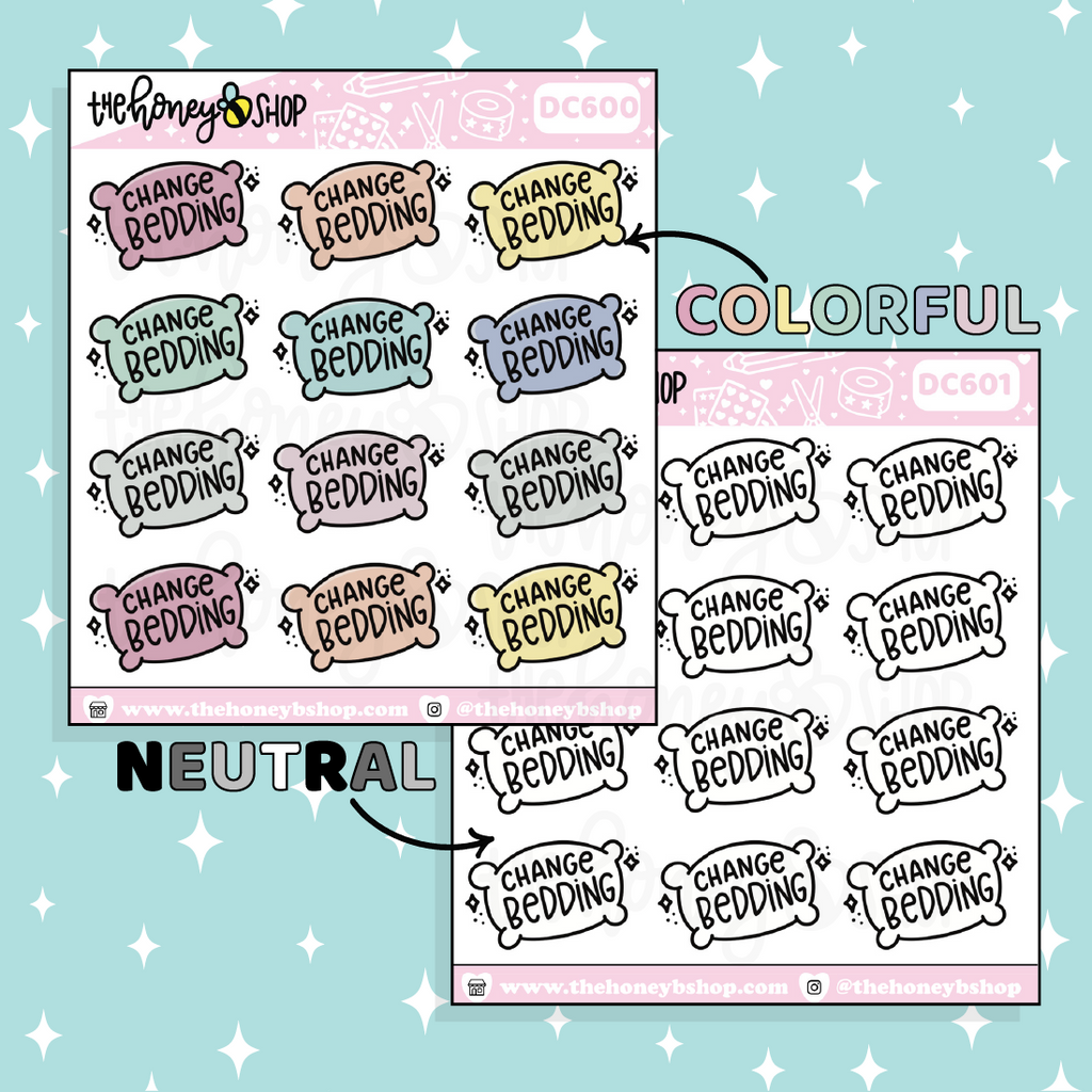 Change Bedding Doodle Sticker | Choose Your Color Option!