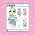 Tattooed Cinderella Babe Doodle Sticker | Choose your Skin Tone!