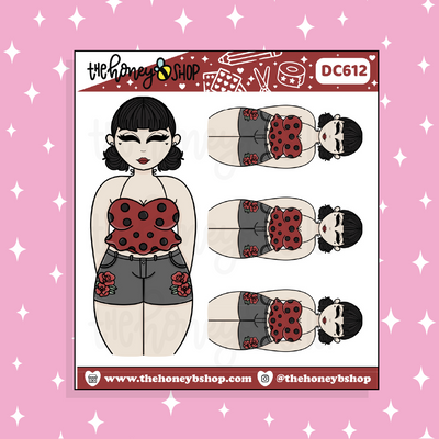 Lady Bug Babe Doodle Sticker | Choose your Skin Tone!