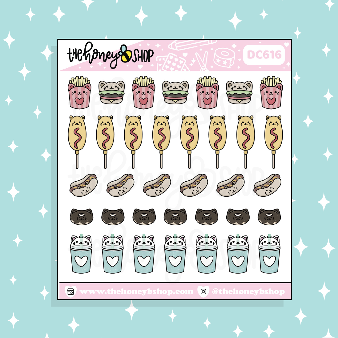 Food Kitties Doodle Sticker