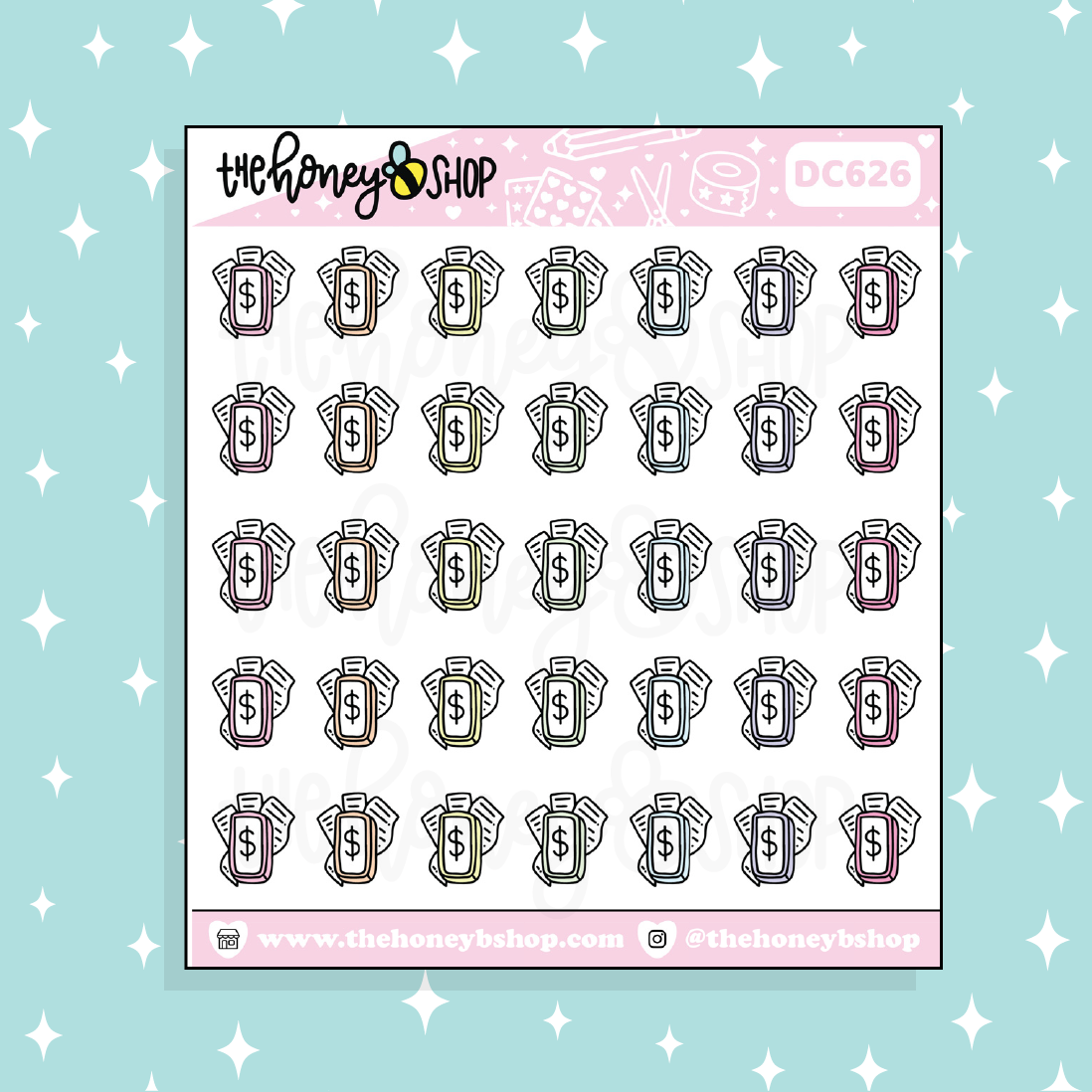 Scan Receipts Icon Doodle Sticker | Choose Your Color Option!