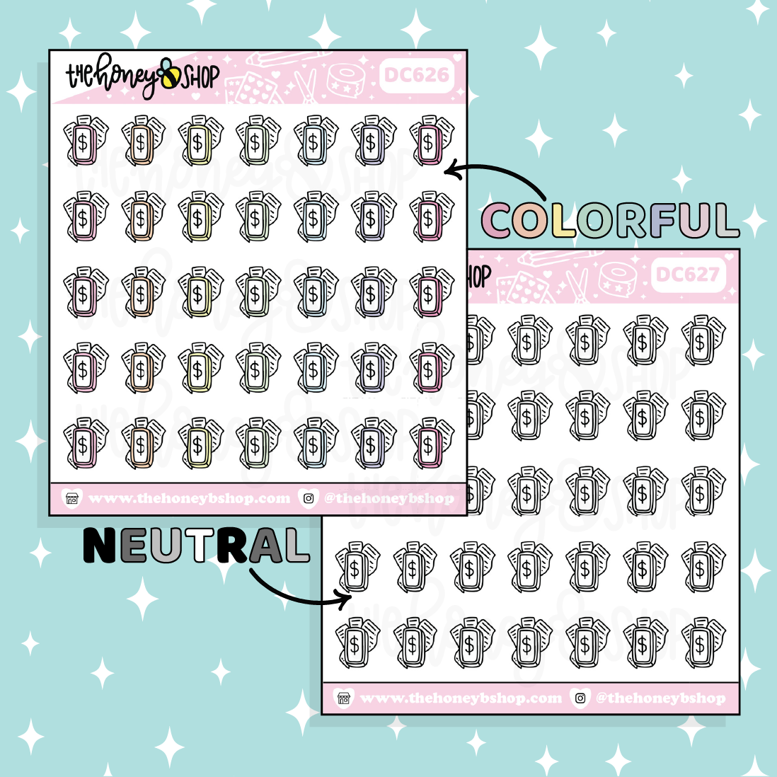 Scan Receipts Icon Doodle Sticker | Choose Your Color Option!