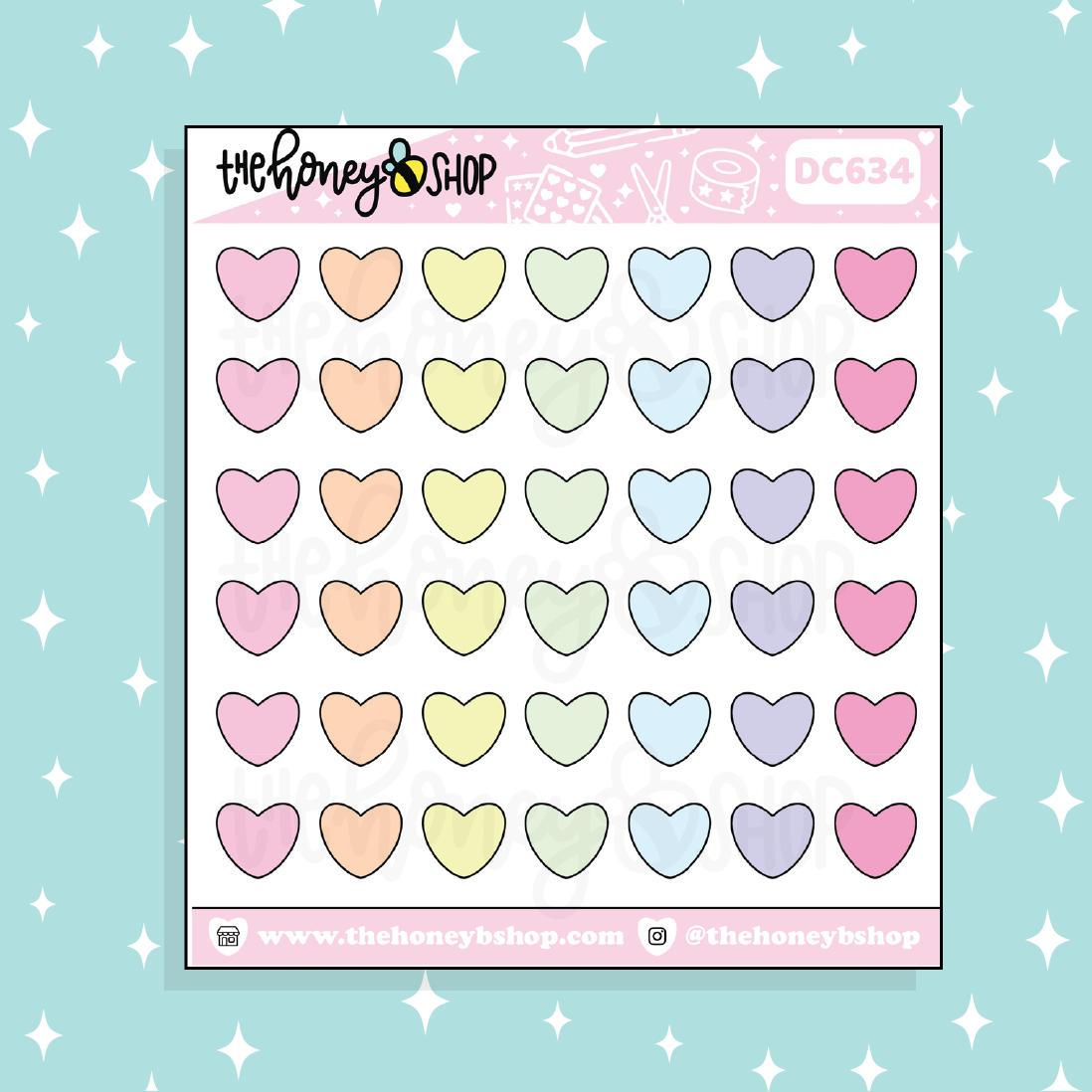 Heart Icon Doodle Sticker | Choose Your Color Option!