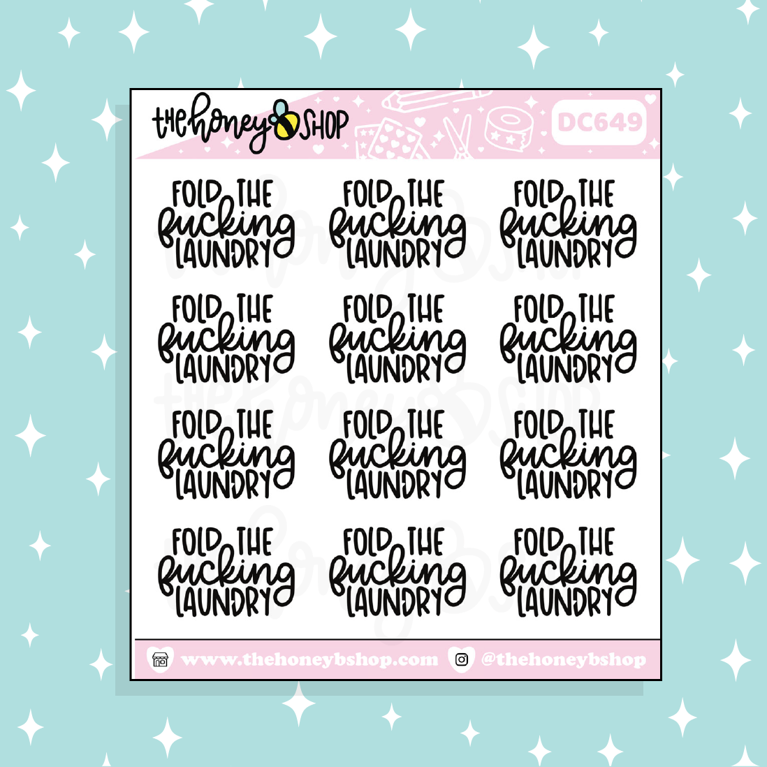 Fold the Fucking Laundry Lettering Doodle Sticker