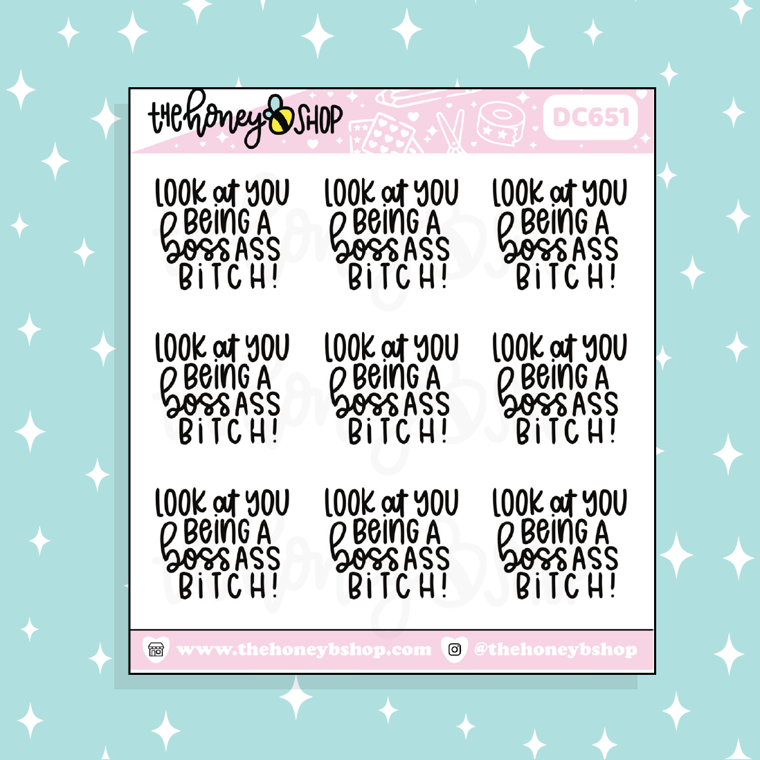 Mírate siendo un Doodle de letras de perra culo JEFE Pegatina