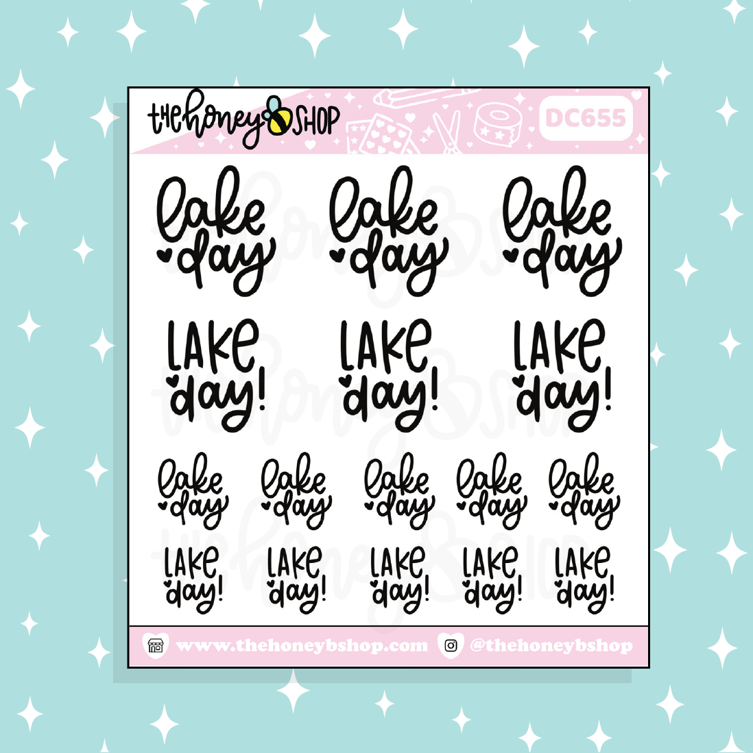 Lake Day Lettering Doodle Sticker