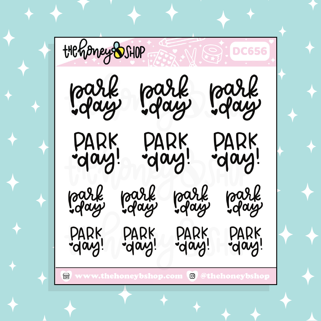 Park Day Lettering Doodle Sticker