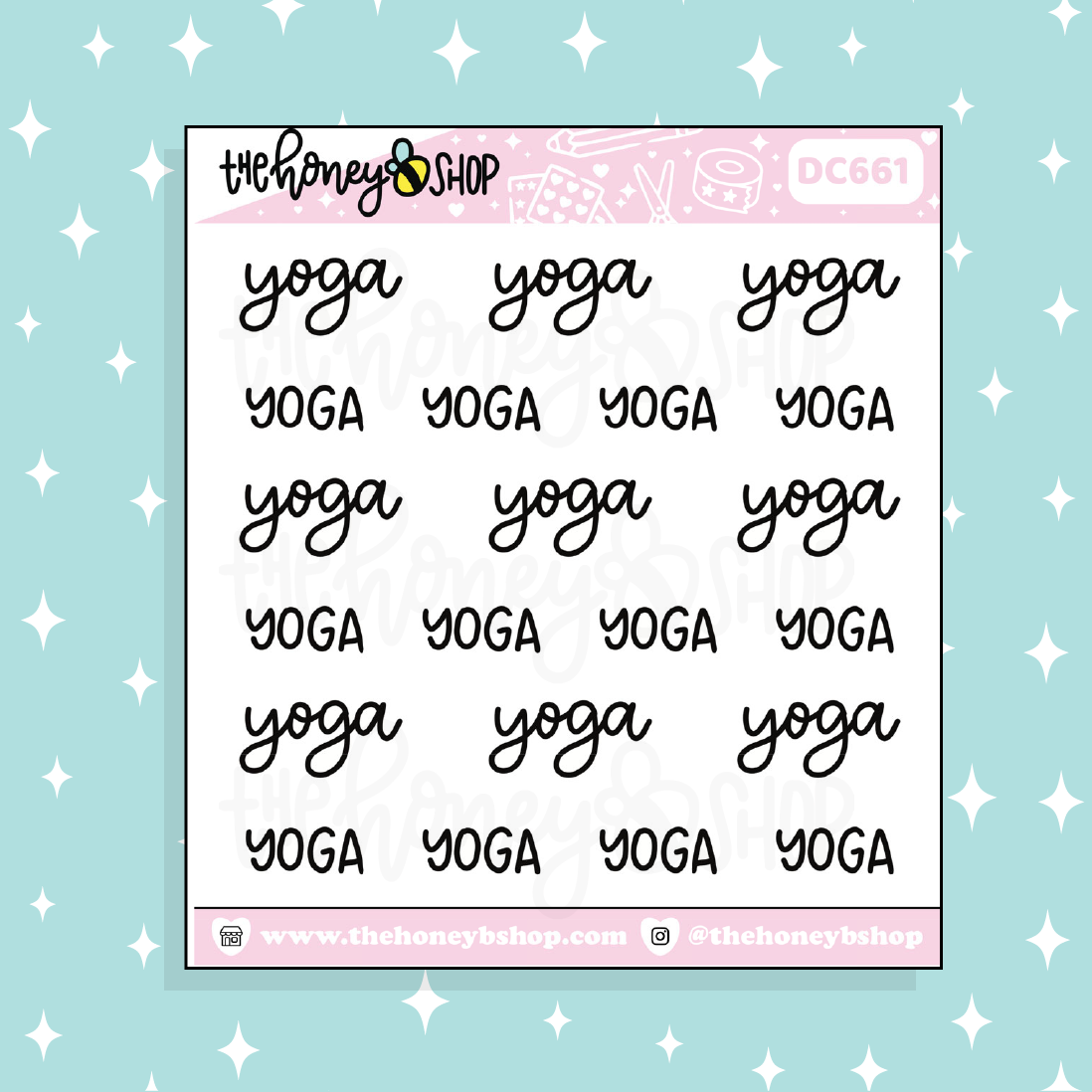 Yoga Lettering Doodle Sticker