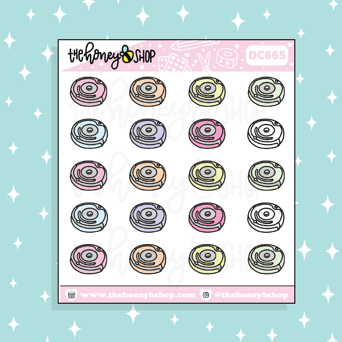 Robot Vacuum Doodle Sticker | Choose Your Color Option!